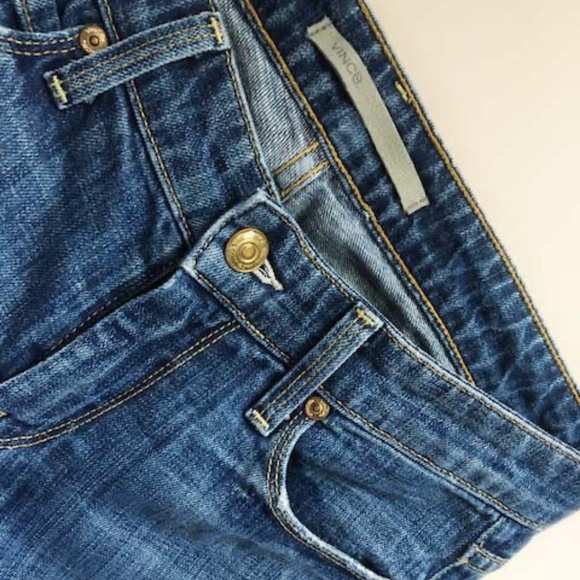 VINCE Medium Denim Wash Straight Leg Jeans - Picture 1 of 10